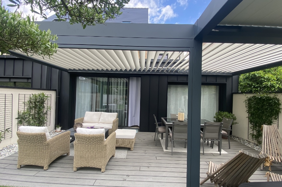 Réalisation Stores Nantais : double pergola